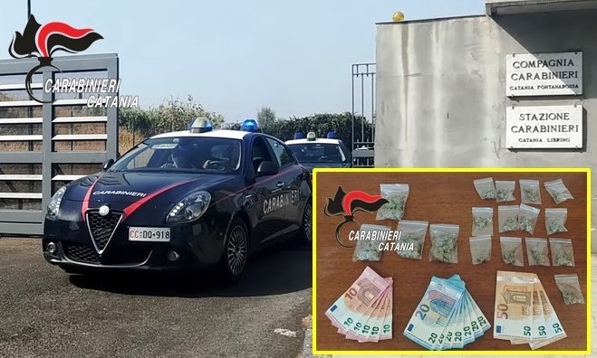 Carabinieri Fontanarossa e la droga sequestrata