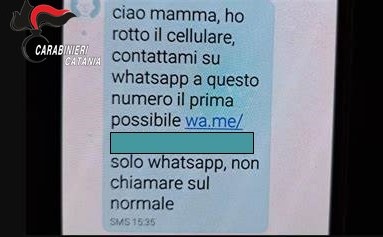 Prevenzione delle truffe ai danni di anziani, messaggio sospetto