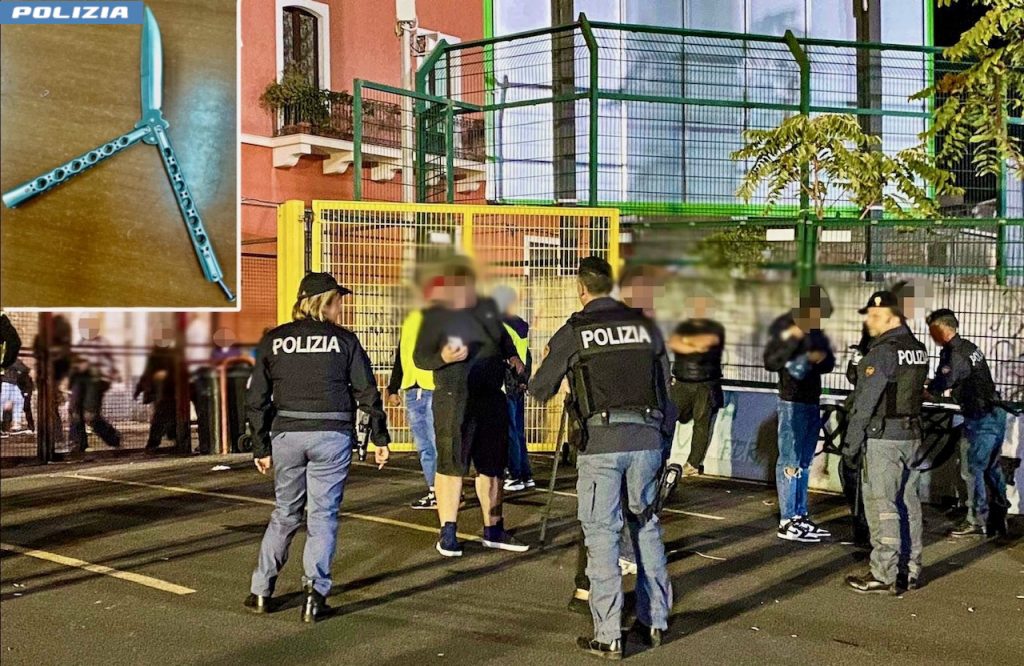 L'intervento della Polizia allo stadio