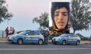 Polizia sul lungomare Nettuno e la vittima, Simone Currò